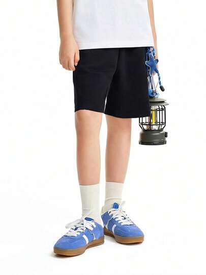 Annil [Quần làm mát bằng mút hoạt tính] Quần thể thao thường ngày rộng rãi, thoáng khí, túi lớn, kiểu dáng mùa hè cho bé trai và bé gái, quần năm điểm