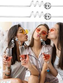 8/4/1pc - Ống hút quả cầu disco, Ống hút quả cầu disco trang trí (tái sử dụng), Phù hợp cho nhà bếp, Quà Giáng sinh, Đồ dùng học tập, Ống hút xoắn phản quang, Trang trí tiệc disco, Que khuấy cocktail, Đồ dùng tiệc sinh nhật mơ mộng, Trang trí, Trang trí tiệc disco, Quà tặng tiệc - bạc - Xem 3