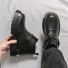 Men High-Top Leather Riding Boots - Black High - View 4