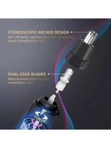 AXH 电动鼻毛修剪器，男女通用剃须刀，颈部毛发修剪器，男士剃须工具，便携式清洁修剪器 - 黑色 - 查看 10