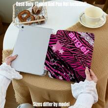 Y2K Soft Edge Case With Pencil Slot, Perfectly Balancing Aesthetics And Practicality, Compatible With IPad Mini 4/5/6/7, 5/6/8, Air 1/2/3/4/5/6/7, 10th/11th Gen, Pro 10.5/11/12.9/13 Inch, Galaxy Tab S6Lite/S7/S8/S9/S10/FE/Plus, A8/A9Plus - Angel Glitter Zebra Stripe - View 4