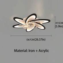 Low Profile Ceiling Fan With Lights, Flower Shaped LED Ceiling Fan, Quiet Bladeless Fan Light For Bedroom, Kids Room, Dining Room - Multicolor - View 13