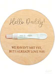 1pc Creative Baby Surprise Announcement, Pregnancy Reveal Wooden Plaque For Husband, "You're Going To Be A Dad" Wooden Board, Round Keepsake, Natural Wood, Suitable For New Parents And Baby Shower, Gift For Expectant Mother - Multicolor - View 7