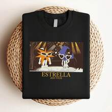 Maglietta da donna con stampa MORA ESTRELLA Tour 2023, maglietta a maniche corte, unisex - nero - Visualizzare 3
