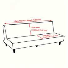 1pc Armless Sofa Cover Printed Series, Elastic Sofa Bed Cover, Full Folding Armless Sofa Slipcover, Furniture Protector With Elastic Bottom, Suitable For Living Room & Bedroom - Multicolor - View 3