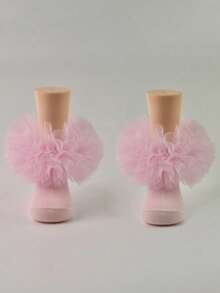 2双公主风荷叶边女童袜 - 彩色 - 查看 3