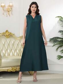 Bộ Abaya truyền thống thêu hạt cườm bạc sang trọng kiểu mới năm 2026 dành cho tháng Ramadan, kèm áo khoác ngoài, thiết kế không tay với cổ tay xẻ, thời trang và cao cấp. - Màu be - Xem 10