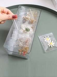 100个/5个装抗氧化首饰收纳袋，可重复密封透明PVC拉链首饰袋，防尘密封袋，适用于戒指、耳环收纳，小巧便捷的首饰整理袋，是收纳首饰、配饰、旅行、礼品、复活节礼物、夏季和返校必备品的理想之选。 - 無色 - 查看 4
