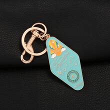 1件装“宅度假汽车旅馆”钥匙扣吊坠，珐琅钥匙圈，圣诞封锁期间的礼物 - 彩色 - 查看 5