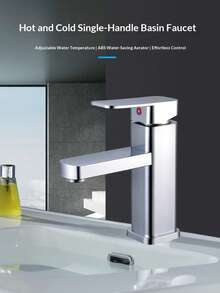 Grifo cuadrado de lujo asequible minimalista moderno, diseño a prueba de salpicaduras, núcleo de válvula cerámica con control de agua fría y caliente, adecuado para cocina, baño y hotel - Multicolor - Ver 11