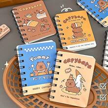 1pc Capybara Spiral Notebook Cute Water Vole Cartoon Student Memo Pad, Portable Wrong Answer & Vocabulary Book (Random) - Multicolor - View 8