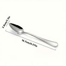 2/4/8pcs Stainless Steel Serrated Fruit Spoons, Grapefruit Spoons, Ice Cream Spoons, Reusable, Dishwasher , Suitable For Restaurant And Home Use, 6.57 Inches, Silver - Silver - View 5