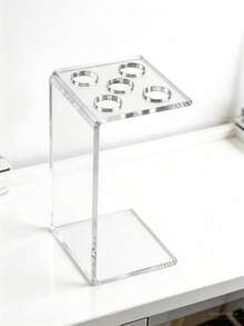 Acrylic Scissors Organizer With 5 Slots, Hairdresser Tool Holder For Combs & Clips, Clear Desktop Storage Rack - Clear - View 6