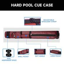 Oval - Red - GSE Games and Sports Expert 2x2 Deluxe Hard Billiard Pool Cue Stick Carrying Case (Several Colours Available) - Ovalado  Borgoa - Ver 2