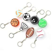 Clickable Ball-Shaped Keychain, Creative Clicker Pendant Decor, Pressure Relief Toy, Football, Basketball, Tennis, Badminton, Volleyball, Rugby, Personalized Keychain, Minimalist Bag Charm, Small Gift, Cool Accessory, Couple Keychain, Birthday/Holiday Gift - Multicolor - View 7