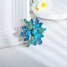 1pc Elegant Zinc Alloy Rhinestone Inlaid Brooch With Rich Color Layers, Suitable For Women's Daily And Party Wear - Flowers - View 6