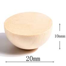 20/50pcs Wood Bead Set, Semi-Circle/Semi-Sphere Shape, DIY Craft Material, Wooden Semi-Ball Beads - Wood Color - View 5