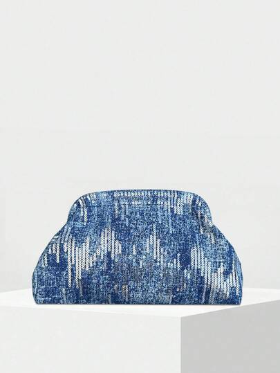  ENBEI Elegant Striped Colorblock Clutch Bag - Cosmetic Bag Large, Durable, Multifunctional Women's Beach Bag, Summer Wallet Elegant Women's Bag, Suitable For Daily Use And Holiday Occasions Mother's Day Gift, Wedding Season Souvenir Bag