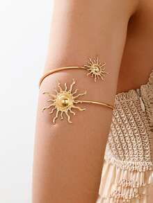 1pc New Arrival Minimalist Sun-Shaped Bracelet, Elegant And Versatile Accessory - Gold - View 5