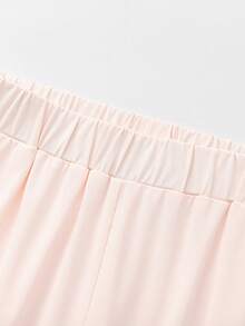 Balabala 男女通用少女夏季防晒凉爽休闲运动裤 - 白紅色 - 查看 3