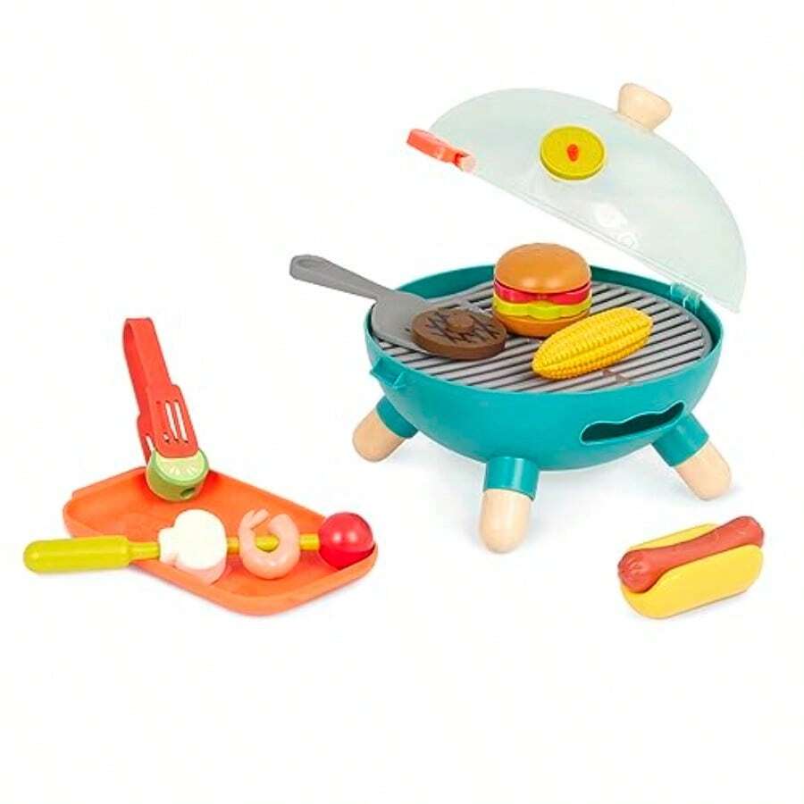 B. Toys BBQ Grill Play Set Toy Grill and Play Food Barbecue Role-Play Set For Pretend Cooking Toys 3 Years + Mini Chef - BBQ Grill Playset - como en la foto - Ver 1