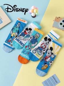 1/5 pares de calcetines de malla Disney para niños - Calcetines de malla transpirables de verano con patrón de fútbol, lindos calcetines de malla de verano adecuados para niños, calcetines de media pantorrilla con tema de fútbol, estilo de dibujos animados coreanos adecuados para niños, calcetines transpirables para estudiantes infantiles - Multicolor - Ver 9