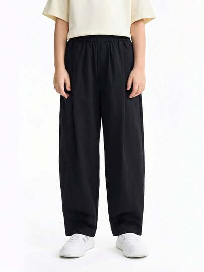 Annil [Lightweight And Slightly Wrinkled Casual Pants] Summer Style For Boys And Girls: Lightweight, Comfortable, Durable, Wear-Resistant, And Solid Color Sports Pants