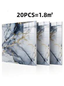 10/20片装可撕贴式大理石厨房墙贴，30*30厘米/12英寸x12英寸，DIY自粘大理石墙贴，PVC防水可移除可擦写厨房墙板，厨房浴室客厅防溅板贴纸，非真实瓷砖 - 多色 - 查看 14