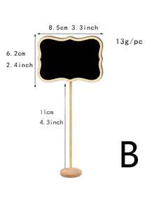 1/10pcs Mini Wooden Chalkboard Signs With Stands, Party Buffet Food Labels, Rectangular Blackboards, Wedding Venue Cards, Birthday Party Decor. Mini Rectangular Chalkboard Signs With Stands, Wooden Small Chalkboard Tags, Suitable For Weddings, Birthday Parties, Table Numbers, Food Labels And Special Event Decorations. - Multicolor - View 8