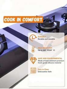 1个21英寸硅胶炉灶缝隙盖，耐热厨房台面缝隙填充物，易清洁硅胶炉灶缝隙盖，保护炉灶和台面，无需电池 - 查看 8