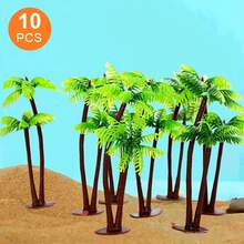 10pcs Mini Coconut Trees, Miniature Artificial Coconut Tree Decor, Micro Tropical Plant Model, Baking Cake Decoration Micro Landscape Props, Realistic Trunk Texture, Delicate Layered Green Leaves, Stable Double Stem + Round Base Design, Small Size For Easy Storage And Scene Matching, Waterproof, Fade-Resistant, Durable - Multicolor - View 8
