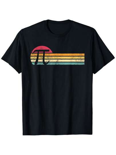 Camiseta Casual de Manga Corta 2026 - Camiseta Vintage Pi Day Math Geek - Camiseta unisex de algodón casual con diseño de rayas vintage, corte holgado, tallas S-XXXL, perfecta para celebraciones del Día del Pi y uso casual, ropa del Día del Pi. | Cuello redondo casual | Los tejidos de punto están de moda y son elegantes.