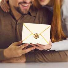 10/20 chiếc phong bì thư cao cấp 5x7 inch có viền vàng, phong bì thiệp chúc mừng bằng giấy có tem sáp, thích hợp để đựng thiệp quà tặng, tiền mặt, thiệp cưới, thiệp mời, thiệp tốt nghiệp, v.v. - Xem 3