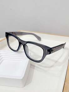 1副男士休闲复古方形黑色时尚平光眼镜，适合日常佩戴和街头摄影 - 彩色 - 查看 10