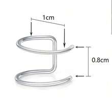 5件套不锈钢无穿孔鼻环、唇环、耳环身体饰品套装（女士款） - 彩色 - 查看 2