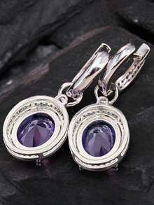 1 Pair Elegant Cubic Zirconia Drop Earrings For Women For Valentine's Day Gift Wedding Engagement Anniversary Party Jewelry - 1# - View 4