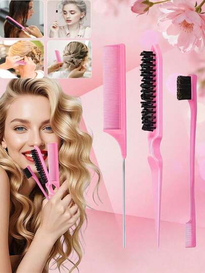 Bộ lược tạo kiểu 3 món bao gồm 1 lược thường, 1 lược tạo độ phồng và 1 lược chải mái. Những dụng cụ tạo kiểu đơn giản và hiệu quả này phù hợp để tạo kiểu tóc mượt mà, gọn gàng như vuốt ngược ra sau, rẽ ngôi bên, uốn xoăn và làm mượt tóc xơ rối. Phù hợp cho cả nam và nữ, thích hợp cho thợ làm tóc và sử dụng hàng ngày, là vật dụng cần thiết khi đi du lịch và chăm sóc tóc mỗi ngày.