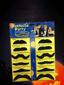 1 chiếc ria mép giả màu đen sáng tạo, đạo cụ chụp ảnh và phụ kiện tiệc tùng. - phong cách ngẫu nhiên - Xem 2