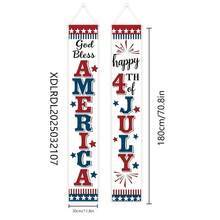 1 Pair, Polyester Independence Day Porch Couplet Decorative Flag, 180cm * 30cm/70.8 Inches * 11.8 Inches, Patriotic July 4th Porch Hanging Decorative Couplet Flag, Celebrating Independence Day Home Party Decoration. - 聚酯纖維 - 查看 8