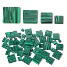 10颗/包 方形绿松石凸面宝石 4-12毫米，手工DIY戒指吊坠饰品配件，天然宝石扁平凸面半成品材料 - 孔雀石 - 查看 3