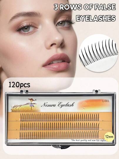 120 piezas de pestañas postizas en forma de A, pestañas postizas DIY Highroll, selección de longitud: 8mm/9mm/10mm/11mm/12mm/13mm/14mm/9~11mm/10~12mm, naturales y suaves, adecuadas para uso diario, pestañas postizas segmentadas con estilo de dibujos animados, pestañas postizas