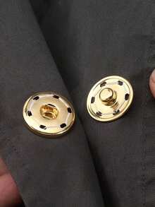 1个金属防外露快扣，适用于服装缝纫圆形纽扣，嵌入式快扣，衬衫夹克防风按扣 - 多色 - 查看 8