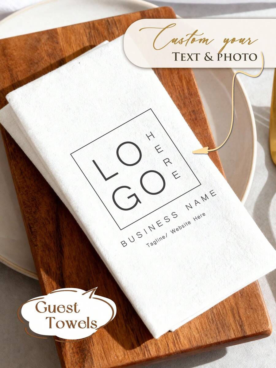 15-100 piezas Servilletas Personalizadas, Servilletas Personalizadas con su Imagen y LOGO, Servilletas Desechables Blancas Adecuadas para Bodas, Despedidas de Soltera, Compromisos, Negocios, Bares, Restaurantes, para Uso y Contacto, Perfectas para Decoración de Fiestas y Decoración de Bodas, Servilletas de Fiesta Personalizadas, Servilletas con LOGO Personalizadas, Decoración Navideña - rectángulo - Ver 1