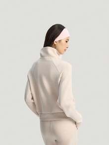 adidas HALF ZIP SWEATSHIRT Longgar Anti-statis Olahraga Kasual Pullover Lengan Panjang untuk Wanita - Baby Pink - View 3