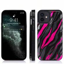 1pcs Pink Zebra Stripes On White Pattern Cardholder-Style  13 Case-Combines A Phone Case And Wallet In One. Handcrafted With A Premium Leather-Textured Finish For A Stylish Look, Featuring Built-In Card Slots | Black  13 Case - màu đen - Xem 3