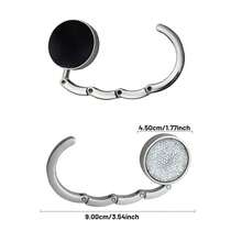 1PC Round Rhinestone Foldable Bag Hanger, Table Edge Purse Hook, Creative Portable Handbag Holder, Fashion Bag Accessory Ornament - View 9