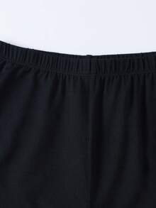 Annil Girls' High-Thread Count, High-Density Modal Soft Skin Breathable Elastic Capri Pants Yoga Pants - Black - View 3