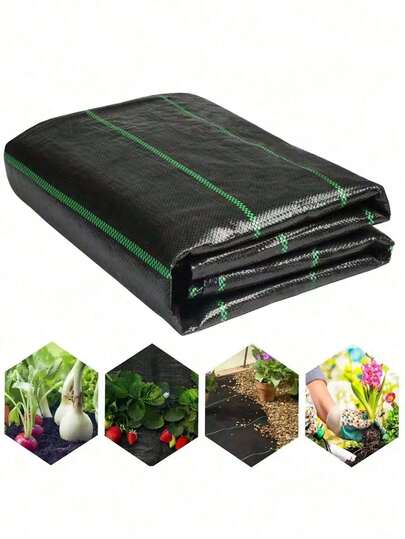 High Quality -Resistant Landscape Fabric, Heavy PP Woven Ground Cover For Horticulture, Agriculture And Landscaping, Very Suitable For Courtyard, Garden And Road Construction, Grass Cloth Permeable Grass Cloth Whole Roll Weeding Cloth Anti-Aging Agricultural Orchard Fruit Tree Mulch Wholesale Cover Grass Cloth, For DIY Gardening, Commercial Driveway, Anti-Corrosion | Landscape Fabric With Cable Ring Edge