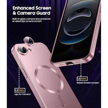 适用于 17 Pro Max、16、15、14、13、12、11 Pro Plus、17e 的磁吸式无线充电手机壳，带摄像头保护。 - 玫瑰金 - 查看 6