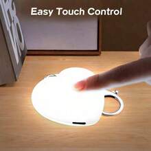 Women's Wallet With Touch Sensor USB Charging LED Night Light, Heart-Shaped Handbag Lamp - White - View 6
